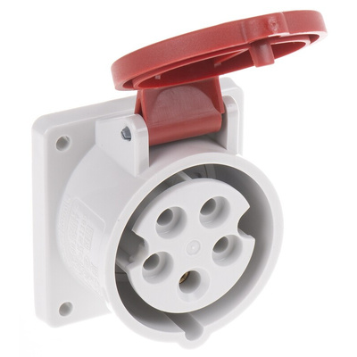 MENNEKES IP44 Red Panel Mount 3P + N + E Industrial Power Socket, Rated At 16A, 400 V