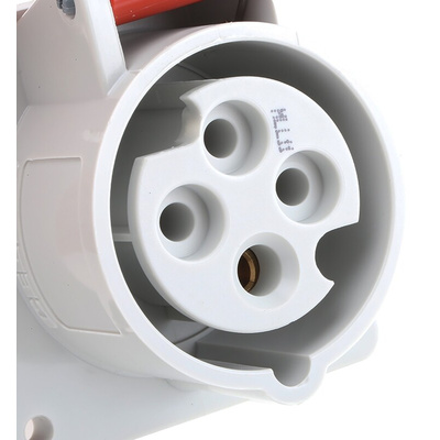 MENNEKES IP44 Red Panel Mount 4P Industrial Power Socket, Rated At 16A, 400 V