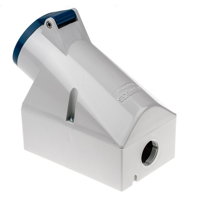 MENNEKES IP44 Blue Wall Mount 3P Right Angle Socket, Rated At 32A, 230 V