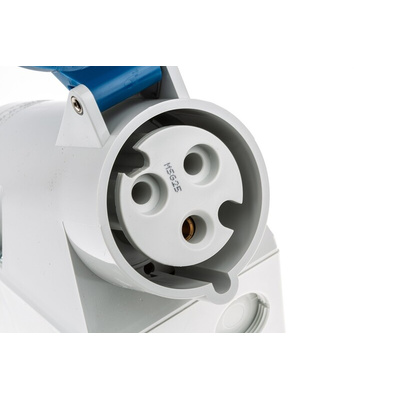 MENNEKES IP44 Blue Wall Mount 3P Right Angle Socket, Rated At 32A, 230 V