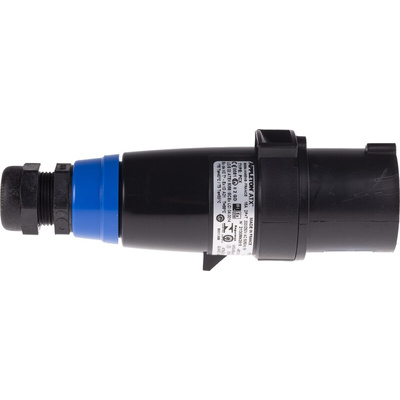 Emerson Network Power Cable Mount 2P + E Industrial Power Plug ATEX, IECEx, Rated At 16A, 200-250 Vac 50/60Hz