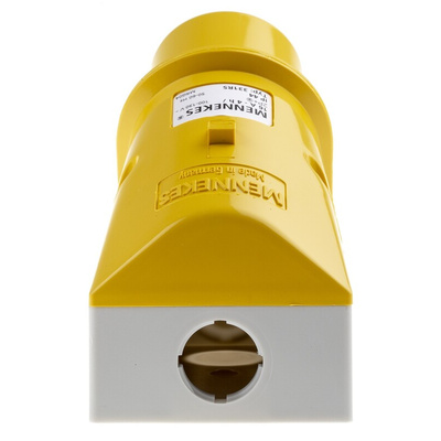 MENNEKES IP44 Yellow Wall Mount 3P 25 ° Industrial Power Plug, Rated At 16A, 110 V