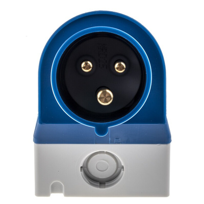 MENNEKES IP44 Blue Wall Mount 3P 25 ° Industrial Power Plug, Rated At 16A, 230 V