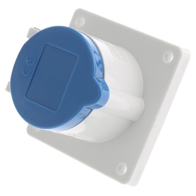 MENNEKES IP44 Blue Panel Mount 3P Industrial Power Socket, Rated At 16A, 230 V
