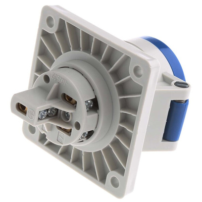MENNEKES IP44 Blue Panel Mount 3P Industrial Power Socket, Rated At 16A, 230 V