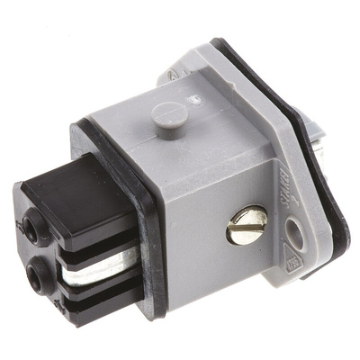 Hirschmann ST Series, IP54 Black, Grey Panel Mount 2P+E Industrial Power Socket, Rated At 16A, 250 V ac/dc