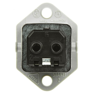 Hirschmann ST Series, IP54 Black, Grey Panel Mount 2P+E Industrial Power Socket, Rated At 16A, 250 V ac/dc