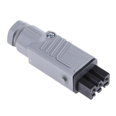 Hirschmann, ST IP54 Black, Grey Cable Mount 3P + E Heavy Duty Power Connector Socket, Rated At 16A, 250 V, 400 V