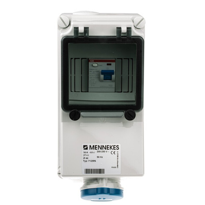 MENNEKES IP44 Blue Wall Mount 3P 25 ° Industrial Power Socket, Rated At 16A, 230 V