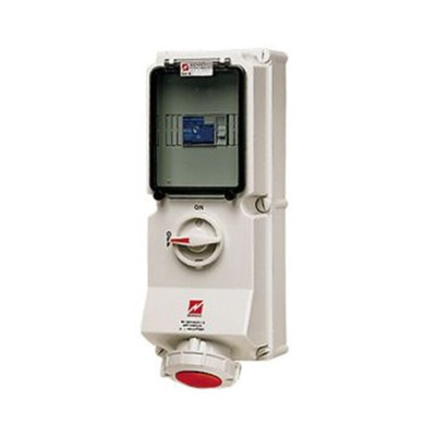 MENNEKES IP67 Red, White Wall Mount, Rated At 63A, 400 V
