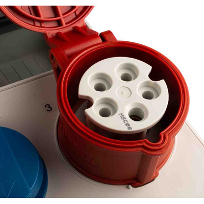 MENNEKES IP44 Blue, Red Wall Mount Socket, Rated At 16A, 230 V, 400 V