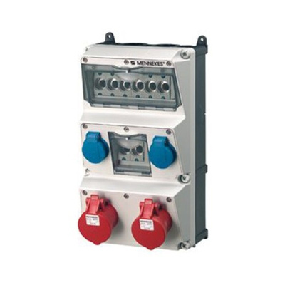 MENNEKES IP44 Blue, Red Wall Mount, Rated At 16A, 400 V