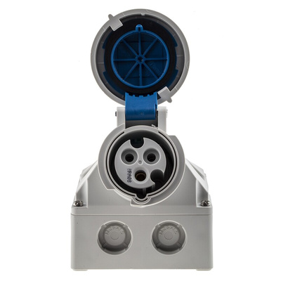 MENNEKES IP67 Blue Wall Mount 3P 25 ° Industrial Power Socket, Rated At 16A, 230 V