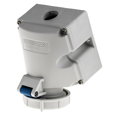 MENNEKES IP67 Blue Wall Mount 3P 25 ° Industrial Power Socket, Rated At 16A, 230 V
