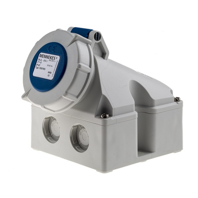 MENNEKES IP67 Blue Wall Mount 3P 25 ° Industrial Power Socket, Rated At 16A, 230 V
