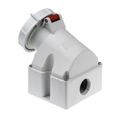 MENNEKES IP67 Red Wall Mount 4P 25 ° Industrial Power Socket, Rated At 32A, 400 V