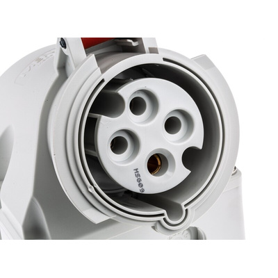 MENNEKES IP67 Red Wall Mount 4P 25 ° Industrial Power Socket, Rated At 32A, 400 V