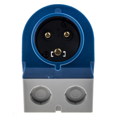 MENNEKES IP44 Blue Wall Mount 3P 25 ° Industrial Power Plug, Rated At 32A, 230 V