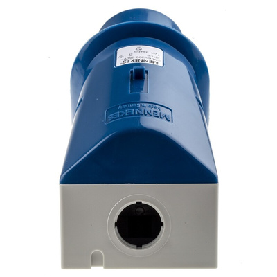 MENNEKES IP44 Blue Wall Mount 3P 25 ° Industrial Power Plug, Rated At 32A, 230 V