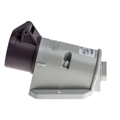 MENNEKES IP44 Purple Wall Mount 2P Right Angle Socket, Rated At 16A, 20 → 25 V