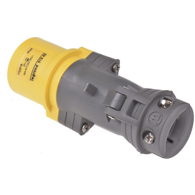 Legrand, HYPRA IP44 Yellow Cable Mount 2P+E Industrial Power Plug, Rated At 16A, 110 V
