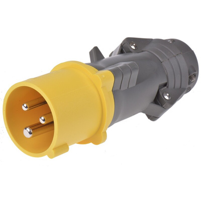 Legrand, HYPRA IP44 Yellow Cable Mount 2P+E Industrial Power Plug, Rated At 16A, 110 V