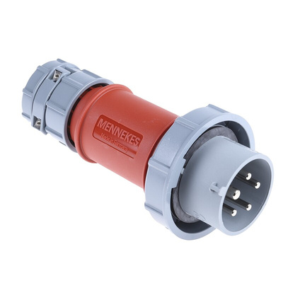 MENNEKES, PowerTOP IP67 Red Cable Mount 3P + N + E Industrial Power Plug, Rated At 16A, 400 V