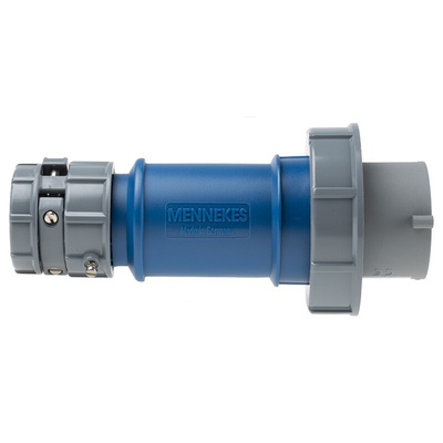 MENNEKES, PowerTOP IP67 Blue Cable Mount 3P Industrial Power Plug, Rated At 32A, 230 V