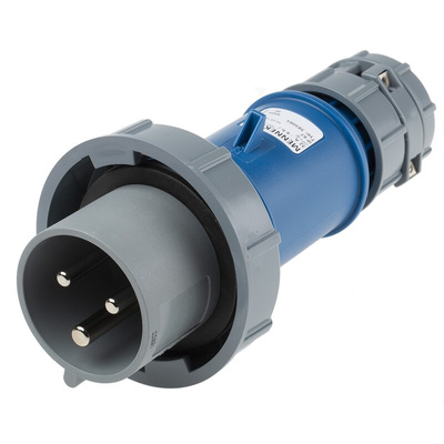 MENNEKES, PowerTOP IP67 Blue Cable Mount 3P Industrial Power Plug, Rated At 32A, 230 V