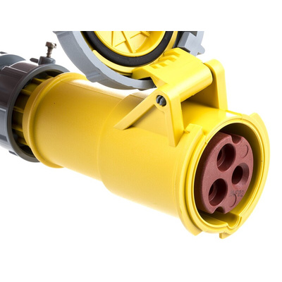 MENNEKES, PowerTOP IP67 Yellow Cable Mount 3P Industrial Power Socket, Rated At 16A, 110 V