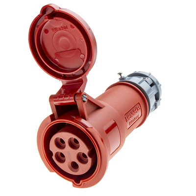 MENNEKES, PowerTOP IP44 Red Cable Mount 3P + N + E Industrial Power Socket, Rated At 16A, 400 V
