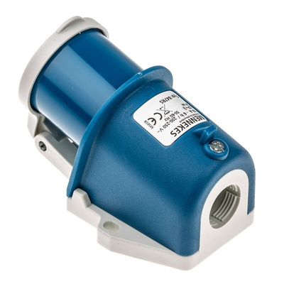 MENNEKES, PowerTOP IP44 Blue Wall Mount 3P Right Angle Industrial Power Socket, Rated At 16A, 230 V