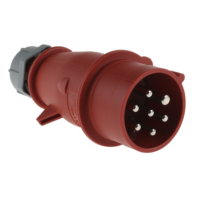 MENNEKES, AM-TOP IP44 Red Cable Mount 7P Industrial Power Plug, Rated At 16A, 400 V