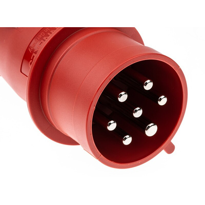 MENNEKES, AM-TOP IP44 Red Cable Mount 7P Industrial Power Plug, Rated At 32A, 400 V