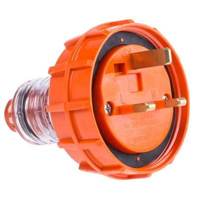 Schneider Electric IP66 Orange Cable Mount 3P Industrial Power Plug, Rated At 13A, 250 V