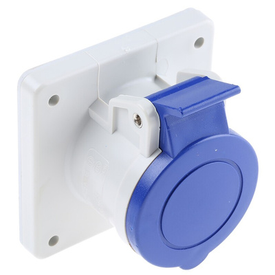 Scame IP44 Blue Panel Mount 2P + E Industrial Power Socket, Rated At 16A, 230 V