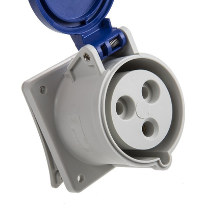 Scame IP44 Blue Panel Mount 2P + E Industrial Power Socket, Rated At 32A, 230 V