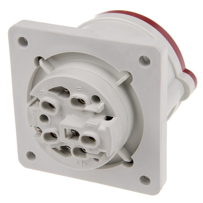 Scame IP44 Red Panel Mount 3P + N + E Industrial Power Socket, Rated At 16A, 415 V