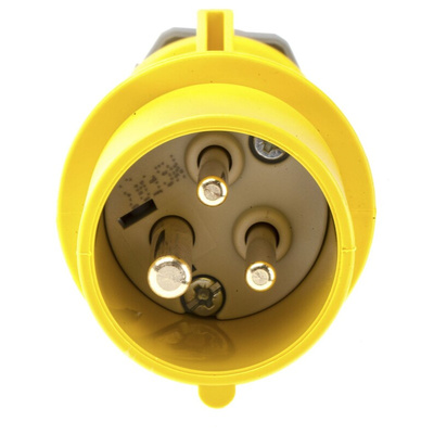 MENNEKES, AM-TOP IP44 Yellow Cable Mount 3P Industrial Power Plug, Rated At 16A, 110 V