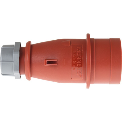 MENNEKES, AM-TOP IP44 Red Cable Mount 3P + N + E Industrial Power Plug, Rated At 16A, 400 V