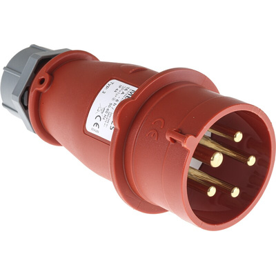 MENNEKES, AM-TOP IP44 Red Cable Mount 3P + N + E Industrial Power Plug, Rated At 16A, 400 V