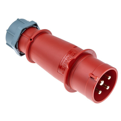 MENNEKES, AM-TOP IP44 Red Cable Mount 4P Industrial Power Plug, Rated At 32A, 400 V