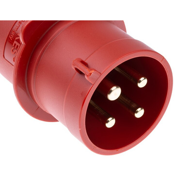 MENNEKES, AM-TOP IP44 Red Cable Mount 4P Industrial Power Plug, Rated At 32A, 400 V