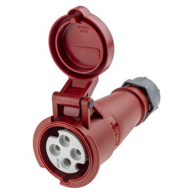 MENNEKES, AM-TOP IP44 Red Cable Mount 4P Industrial Power Socket, Rated At 16A, 400 V