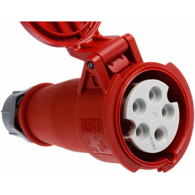 MENNEKES, AM-TOP IP44 Red Cable Mount 3P + N + E Industrial Power Socket, Rated At 16A, 400 V