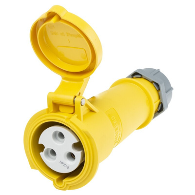 MENNEKES, AM-TOP IP44 Yellow Cable Mount 3P Industrial Power Socket, Rated At 32A, 110 V