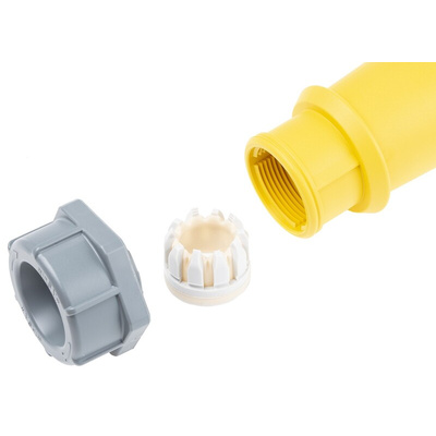 MENNEKES, AM-TOP IP44 Yellow Cable Mount 3P Industrial Power Socket, Rated At 32A, 110 V