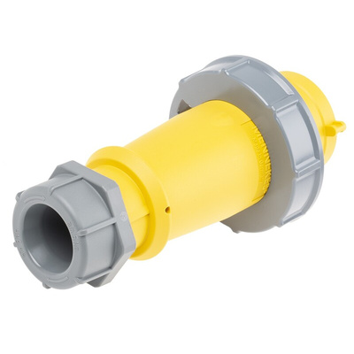 MENNEKES, AM-TOP IP67 Yellow Cable Mount 3P Industrial Power Plug, Rated At 32A, 110 V