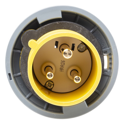 MENNEKES, AM-TOP IP67 Yellow Cable Mount 3P Industrial Power Plug, Rated At 32A, 110 V