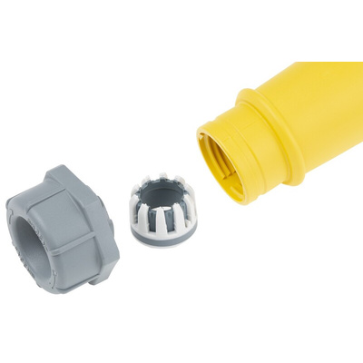 MENNEKES, AM-TOP IP67 Yellow Cable Mount 3P Industrial Power Socket, Rated At 16A, 110 V